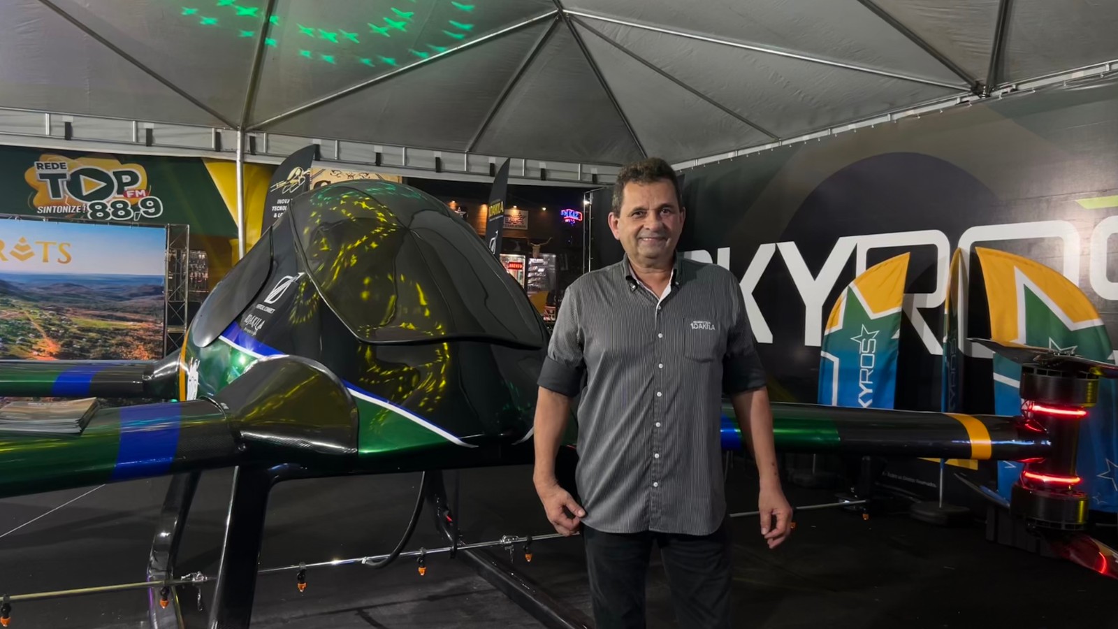 Carro voador chega ao agro na Expogrande