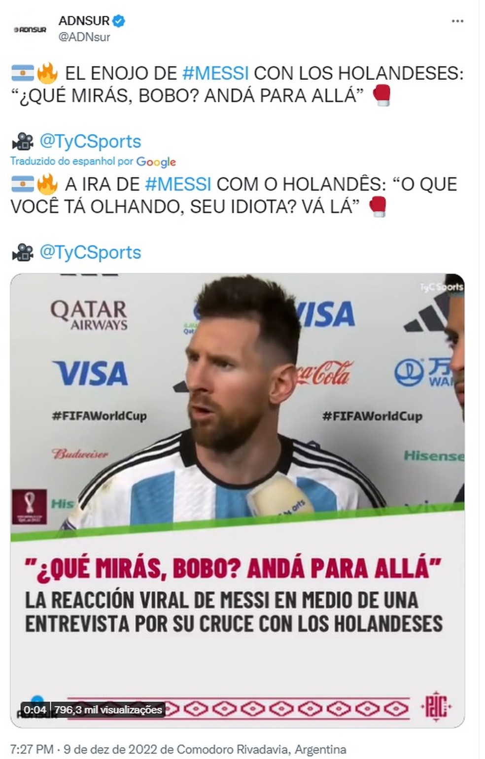 Messi 'treta' com jogador da Holanda: 'O que está olhando, bobo?