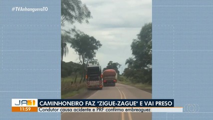 Caminhoneiro é preso após fazer 'zigue-zague' na BR-153
