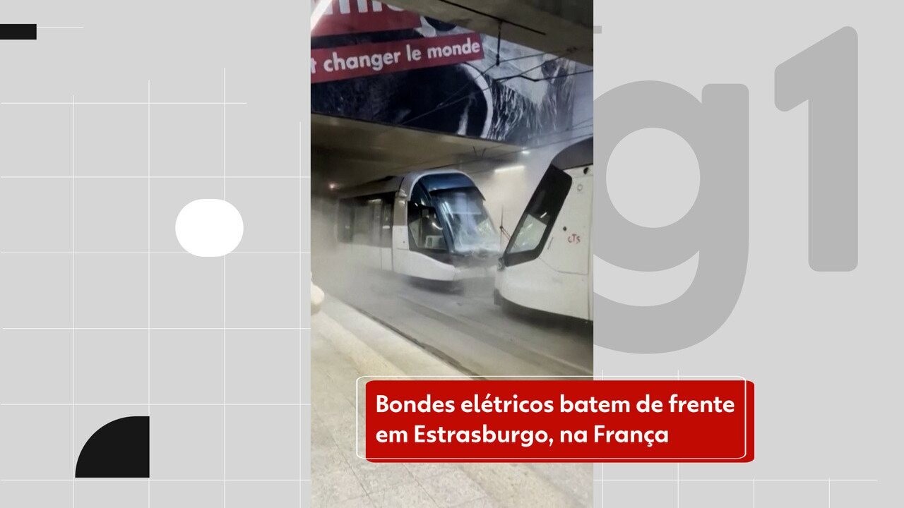 Bondes elétricos batem de frente em Estrasburgo, na França; VÍDEO mostra estragos
