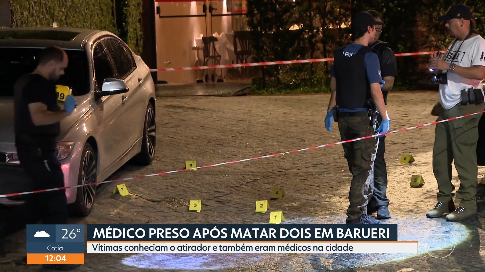 Dois médicos são mortos a tiros por outro médico em frente a restaurante em Alphaville, na Grande SP