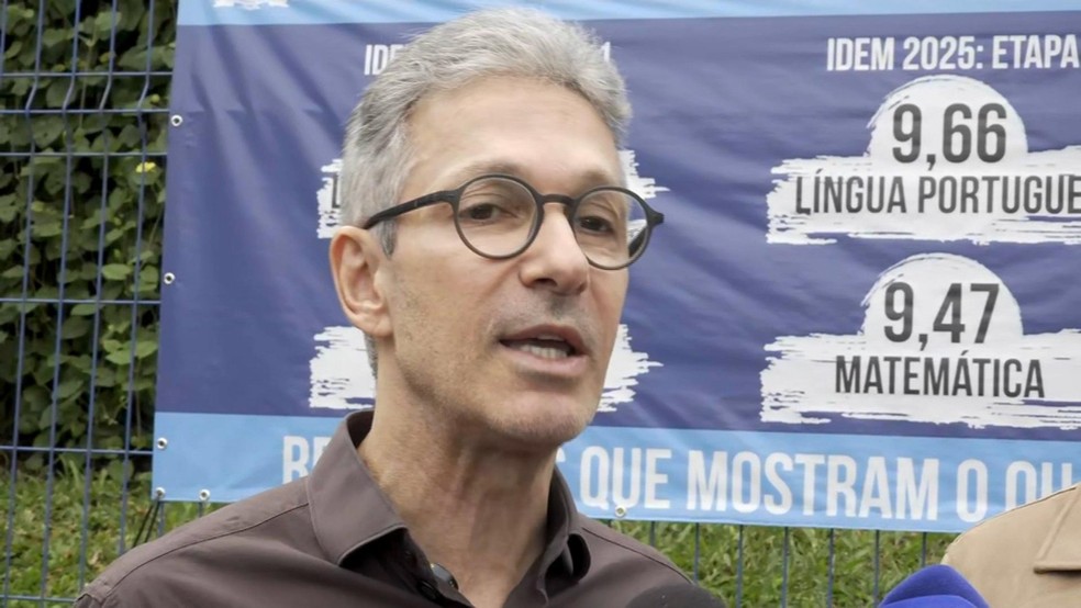 Romeu Zema (Novo) em Joinville — Foto: NSC TV/Reprodução