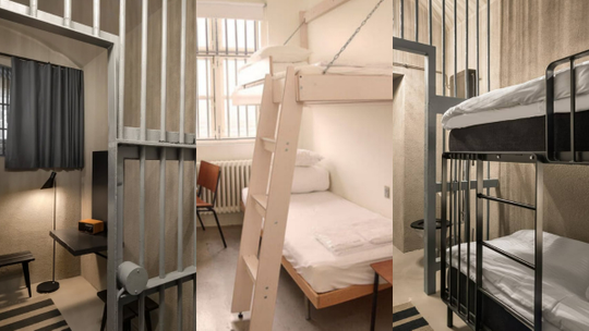 Dormir em uma cela por R$ 4.000? Antigas prisões viram hotéis inusitados pelo mundo - De albergues 'raiz', com beliche e banheiro no corredor, a suítes de luxo com cama king size e vista para a cidade. Conheça espaços que mantêm viva a arquitetura e o simbolismo da prisão, mas com travesseiros macios.