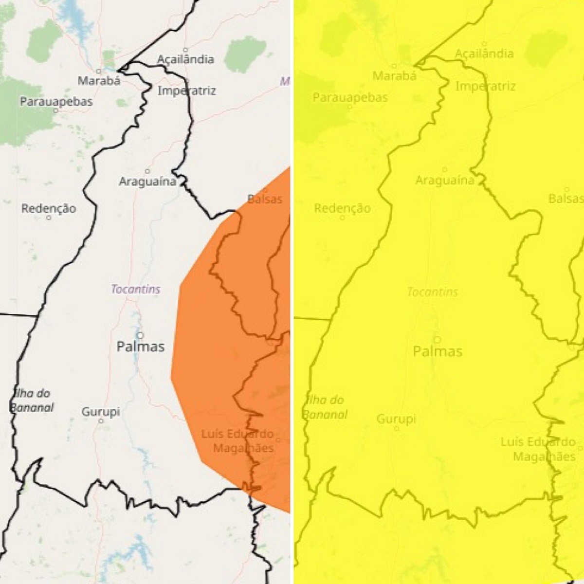 Alertas cobrem todo Tocantins com previsão de chuvas intensas para o fim de semana; confira