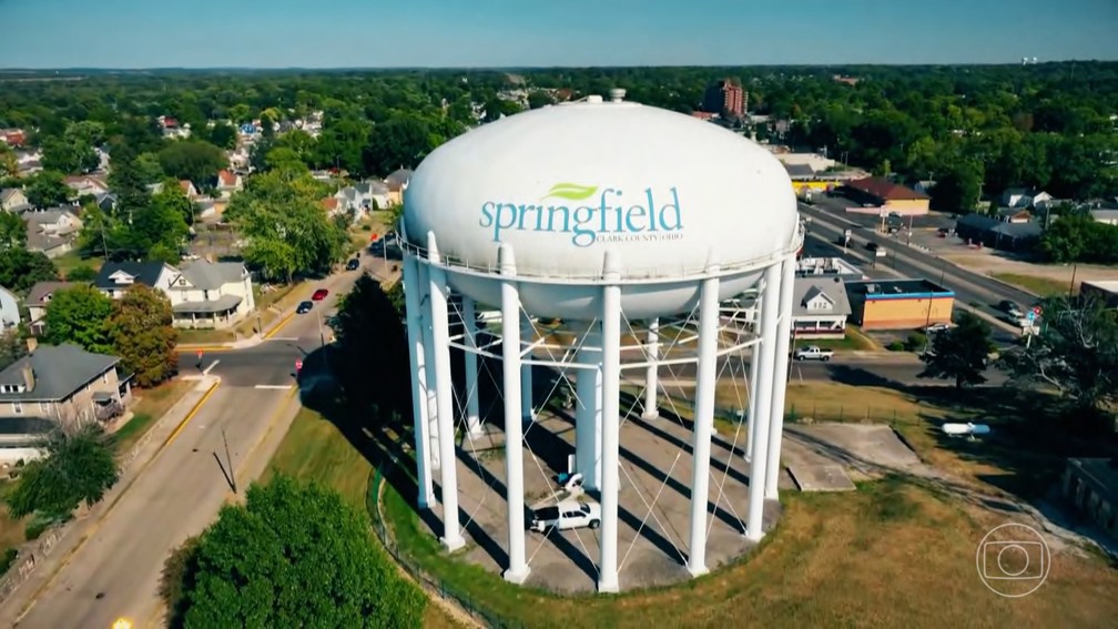 Cidade de Springfield, nos EUA, vive pesadelo por causa de fake news propagada por Donald Trump &mdash; Foto: Jornal Nacional/ Reprodu&ccedil;&atilde;o
