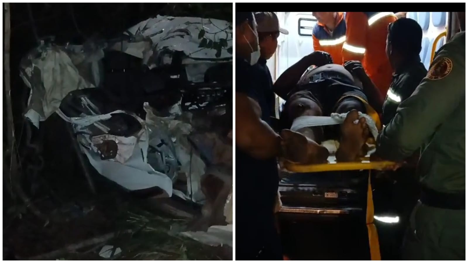 Colisão com ônibus na PA-257, em Juruti, deixa carro de passeio destruído e motorista ferido