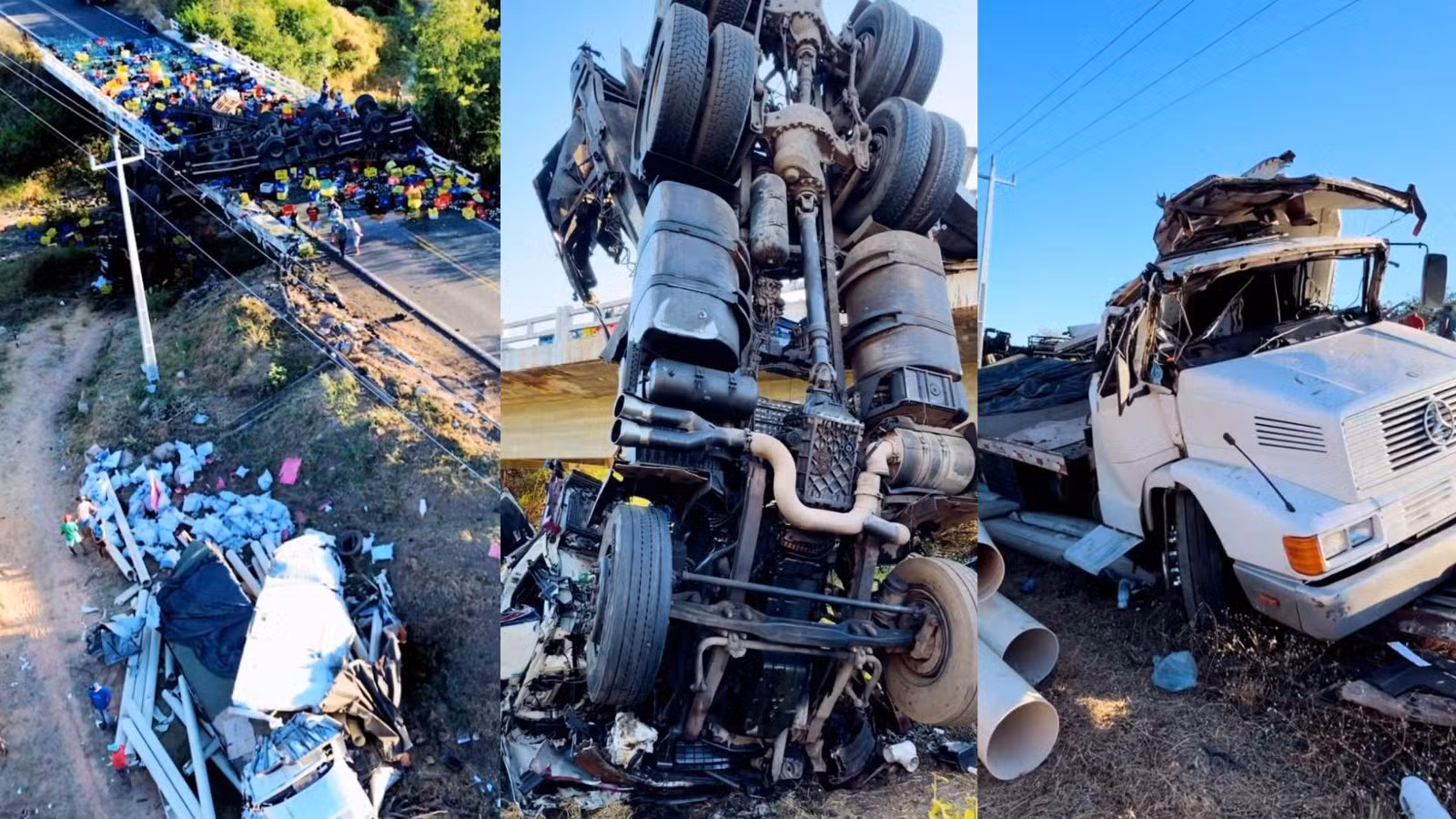 VÍDEO: carreta carregada de cerveja tomba no Sul do PI; rodovia é interditada