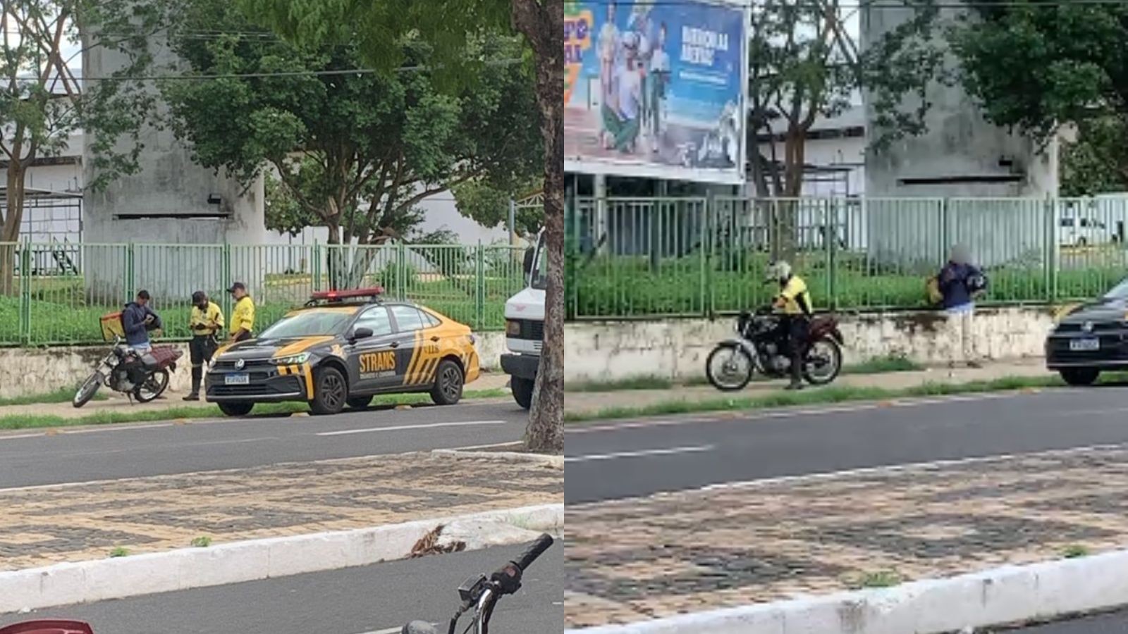 Adolescente é flagrado pilotando moto sem retrovisores e tem veículo apreendido pela Strans em Teresina