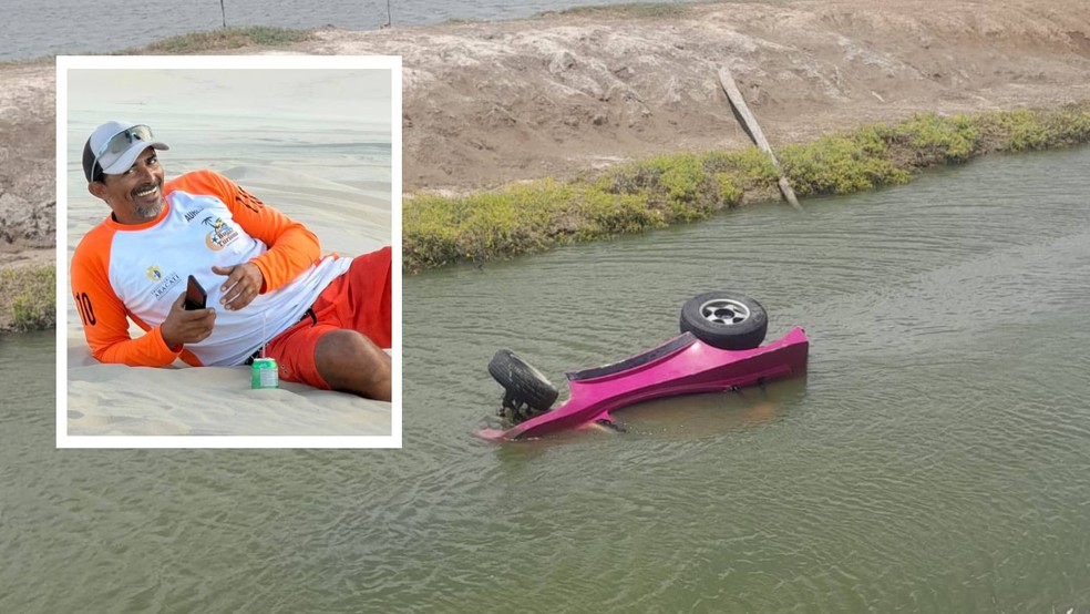 Aurélio da Silva Freire foi encontrado morto após buggy cair em canal de água, em Aracati — Foto: Reprodução