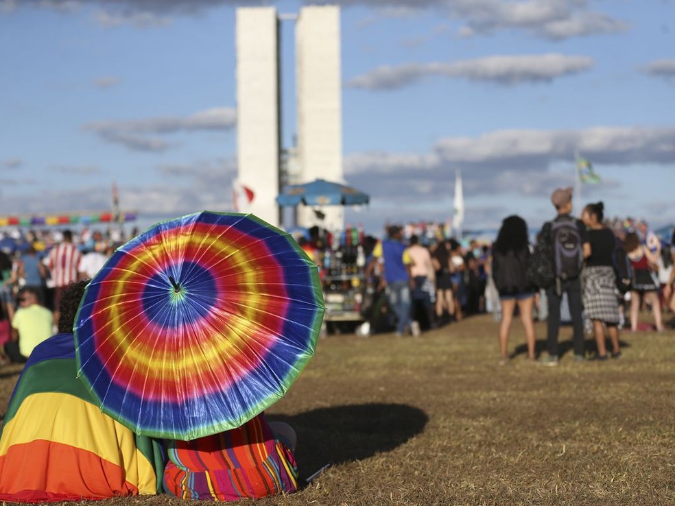 Registro da 21ª Parada do Orgulho LGBT em Brasília  — Foto: José Cruz/Agência Brasil