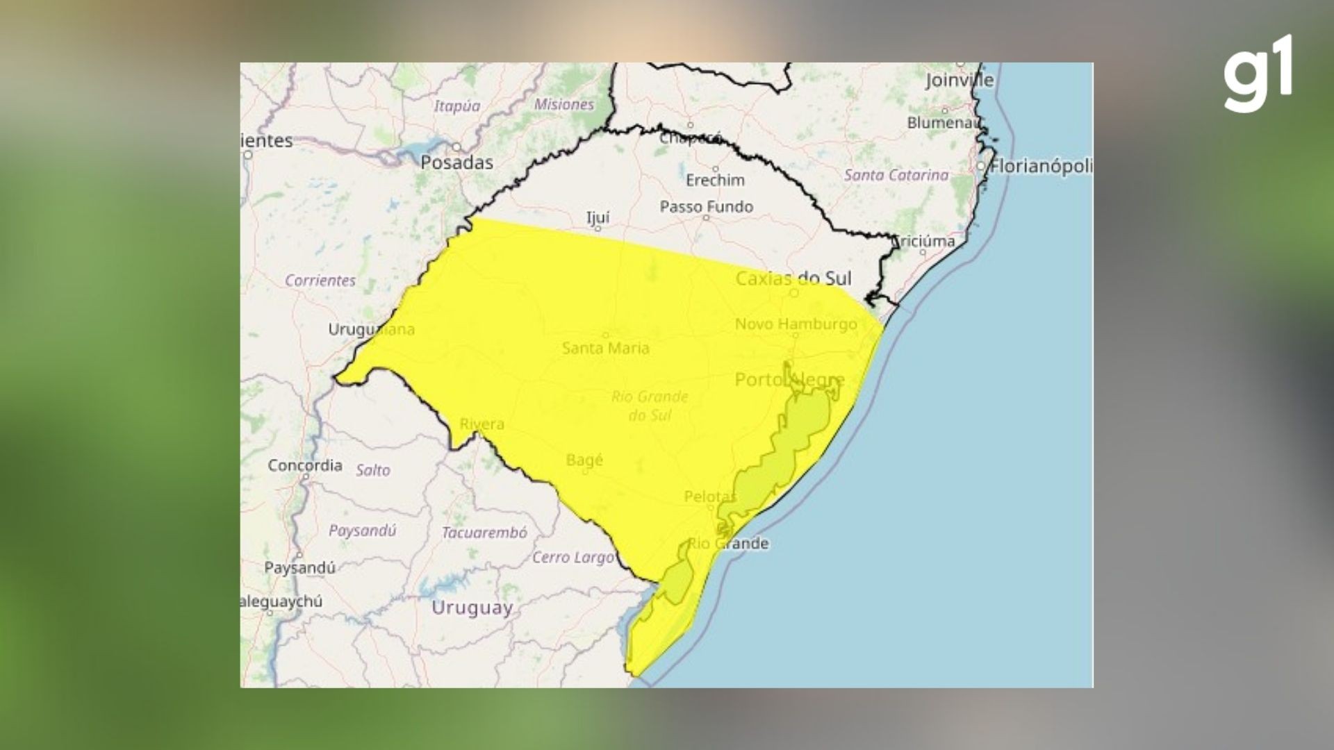 Após tempo firme, frente fria traz 'perigo potencial' de tempestade e rajadas de vento ao RS