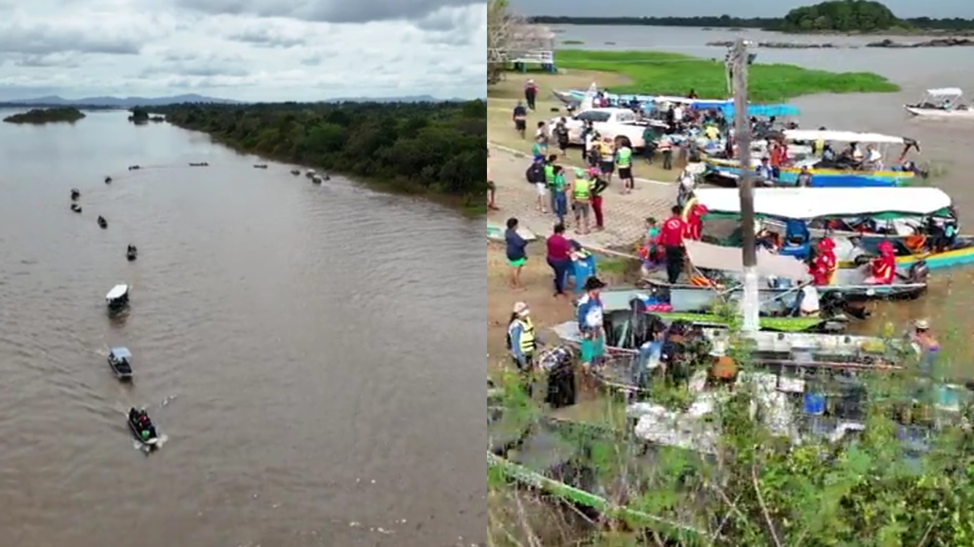 Mais de 200 voluntários fazem canoagem ecológica para limpar rio Araguaia