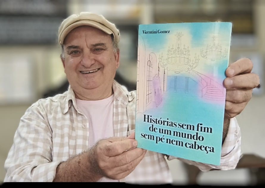 Com textos que brincam de esconde-esconde com o tempo e saltam entre páginas, Vicentini Gomez lança ‘Histórias Sem Fim de um Mundo Sem Pé Nem Cabeça’