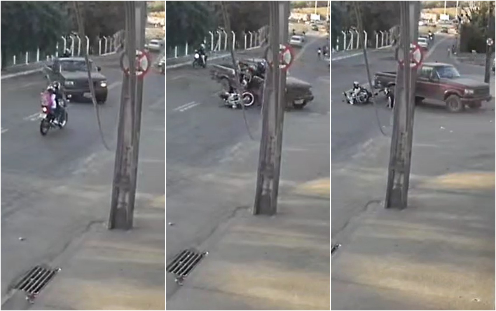 Câmeras flagram duas batidas entre carros e motos em menos de 24 horas em Varginha, MG