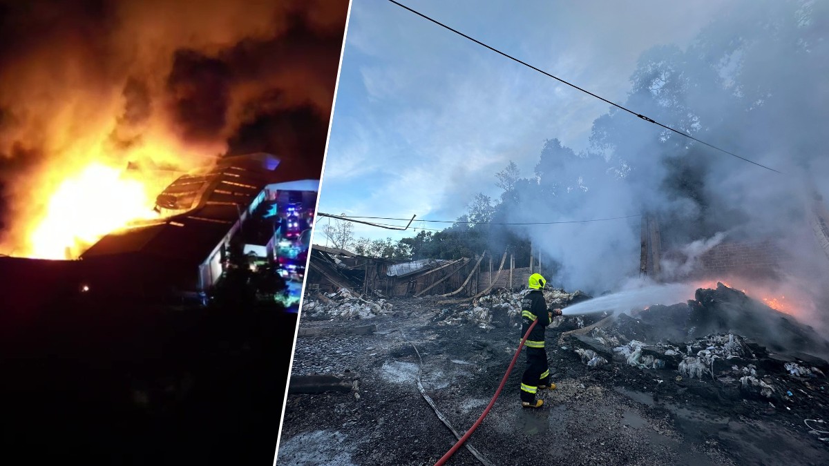 Incêndio de grandes proporções atinge fábrica de plásticos no RS