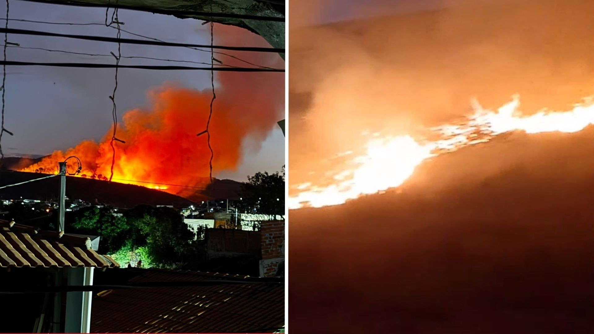 Fogos de artifício durante jogo do Brasil terminam em incêndio em área de vegetação no ES