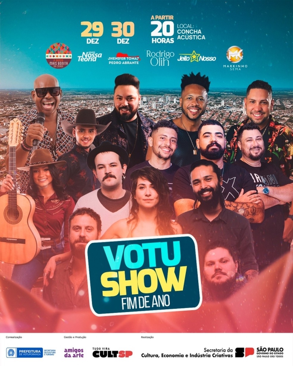 Prefeitura fará festa para comemorar o fim de 2023 em Votuporanga (SP) — Foto: Prefeitura de Votuporanga/Divulgação