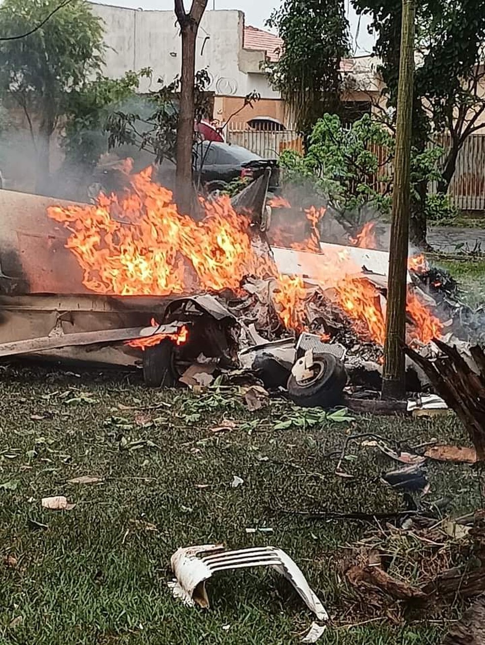 Avião de pequeno porte cai em Jaboticabal — Foto: Arquivo pessoal