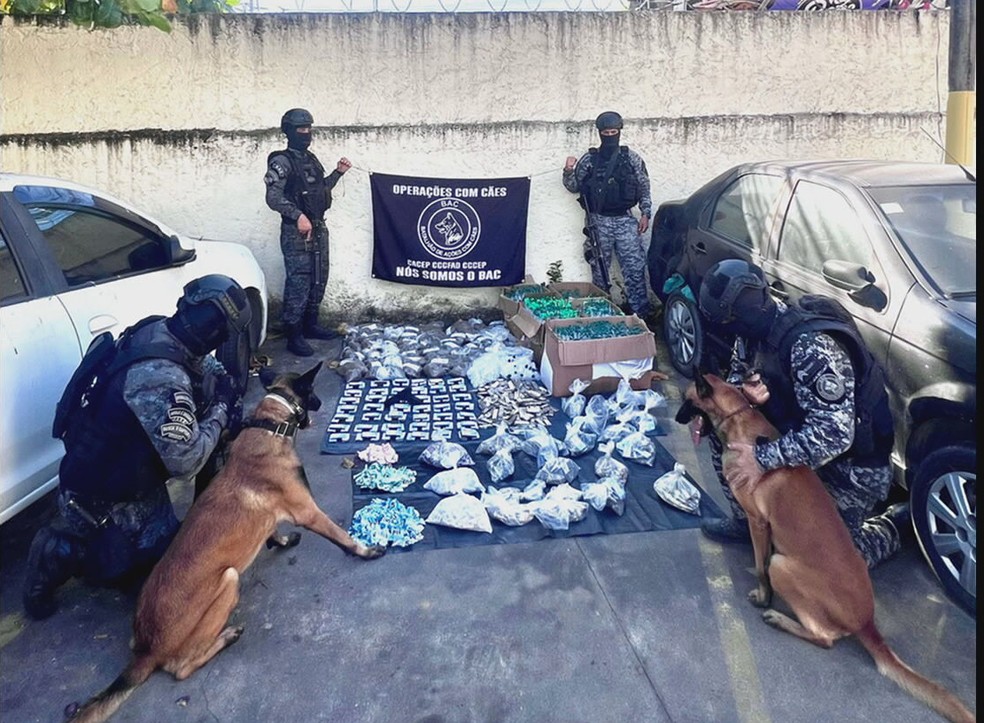 Polícia Militar apreende cerca de R$100 mil em drogas em operação no Complexo da Maré — Foto: Divulgação/Polícia Militar