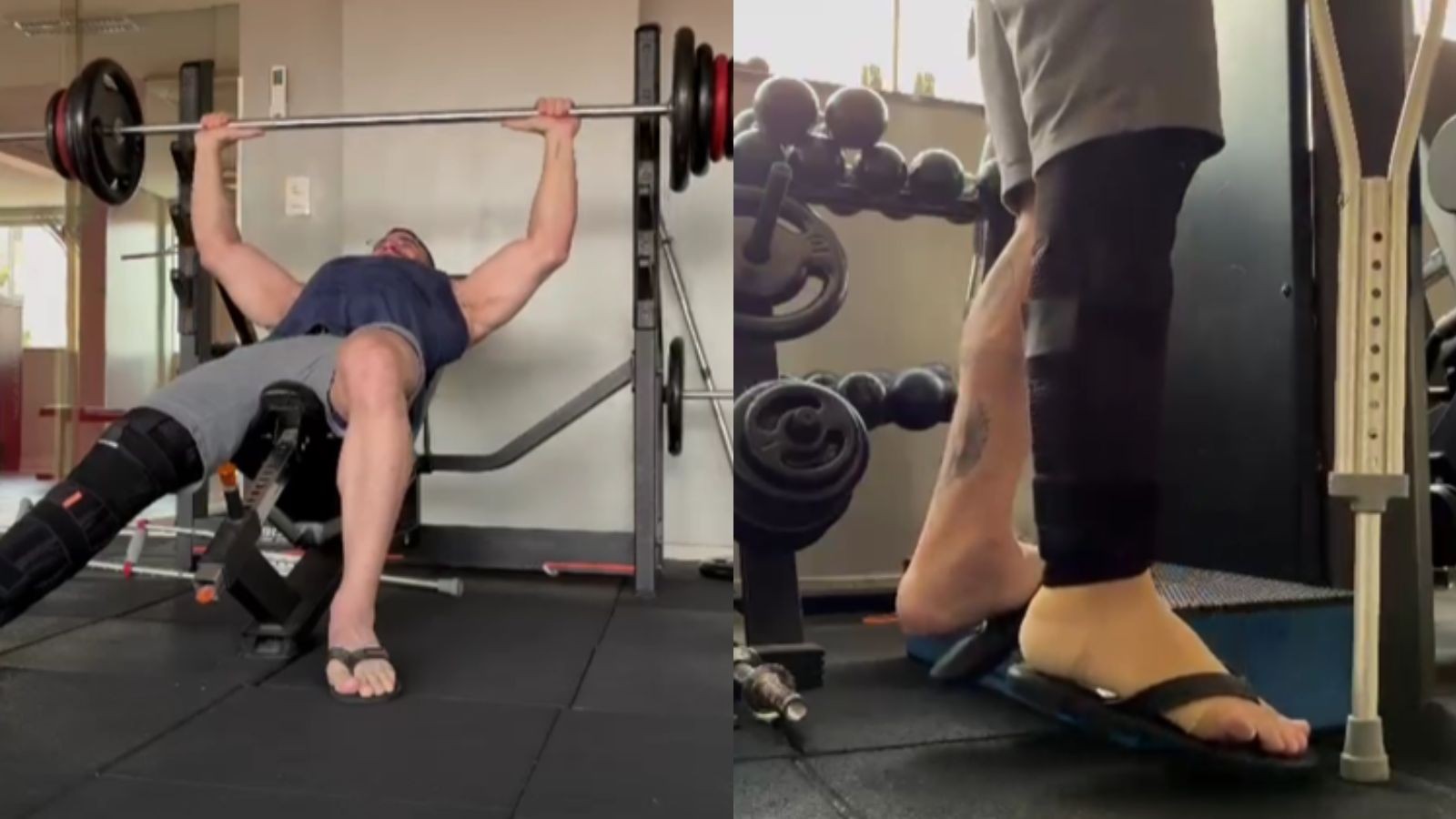 Fisiculturista que rompeu tendão em treino com 400 kg volta à academia duas semanas após cirurgia