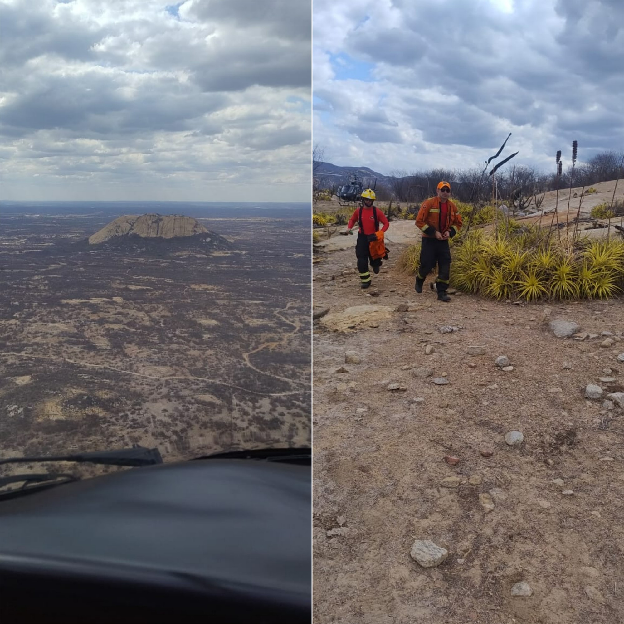 Mulher é resgatada de helicóptero cerca de 6 horas após quebrar o pé durante trilha em área de difícil acesso no RN