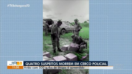 Quatro suspeitos morrem em cerco policial e avião com 500 kg de drogas é apreendido