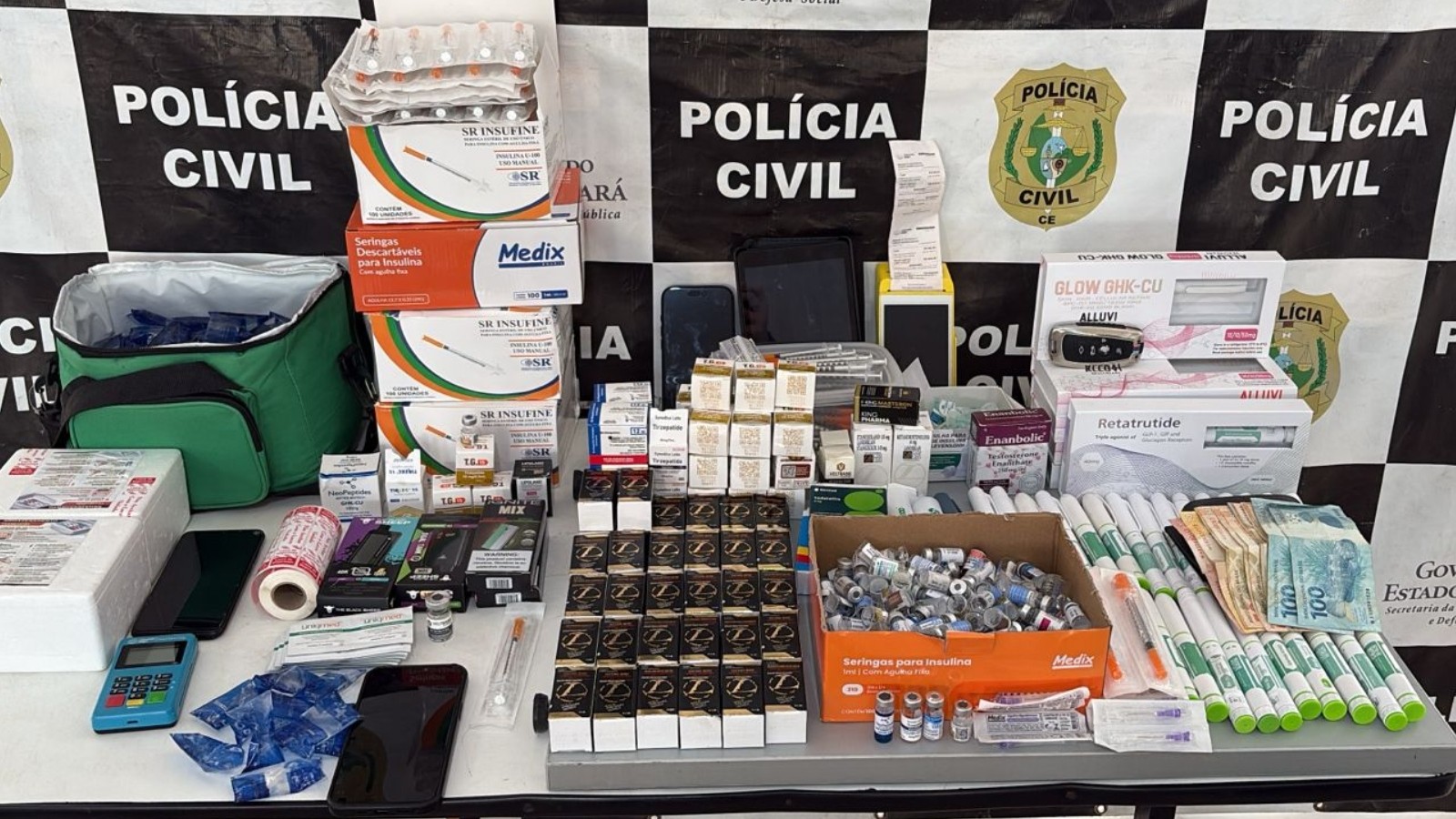 Trio é preso por comercialização ilegal de emagrecedores e anabolizantes na Grande Fortaleza