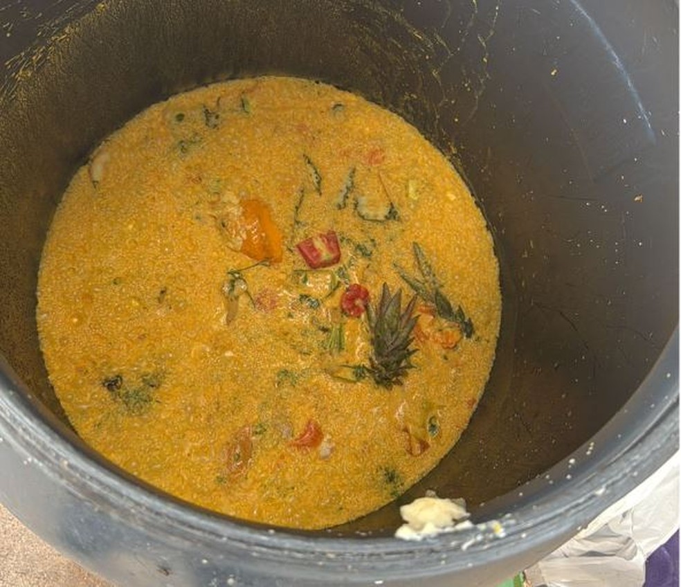 Comida descartada durante fiscalização do MPPB, em restaurante da praia dos Seixas, em João Pessoa — Foto: Reprodução/Divulgação