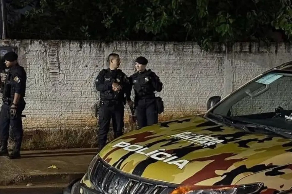 Policiais após confronto com suspeitos em São José do Rio Claro (MT) — Foto: Reprodução