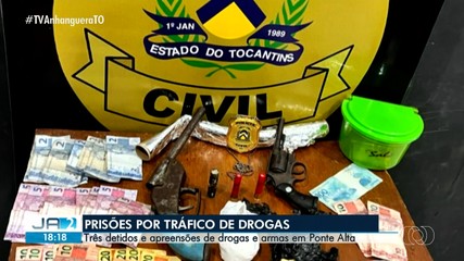 Três pessoas são detidas por tráfico de drogas em Ponte Alta do Tocantins