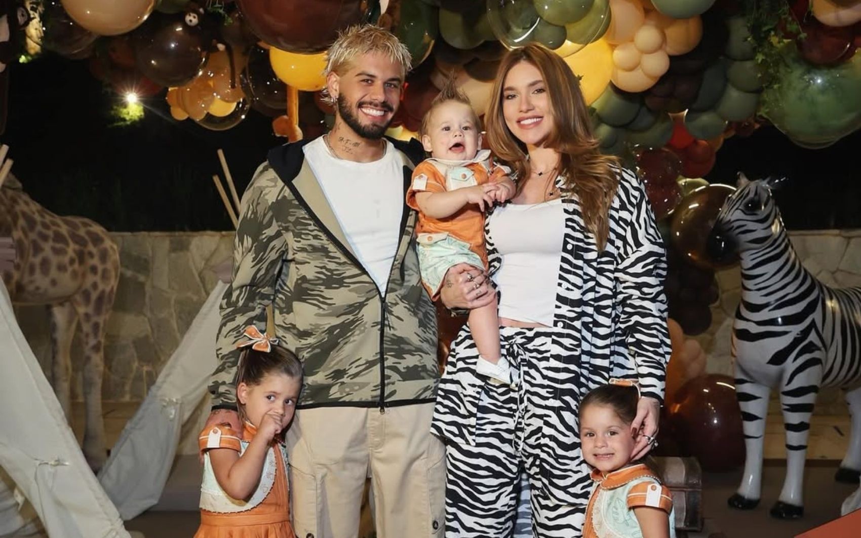 ‘Hamburgada’, cabanas de pano e banho de piscina: veja detalhes da festa de 10 meses do filho de Virginia e Zé Felipe