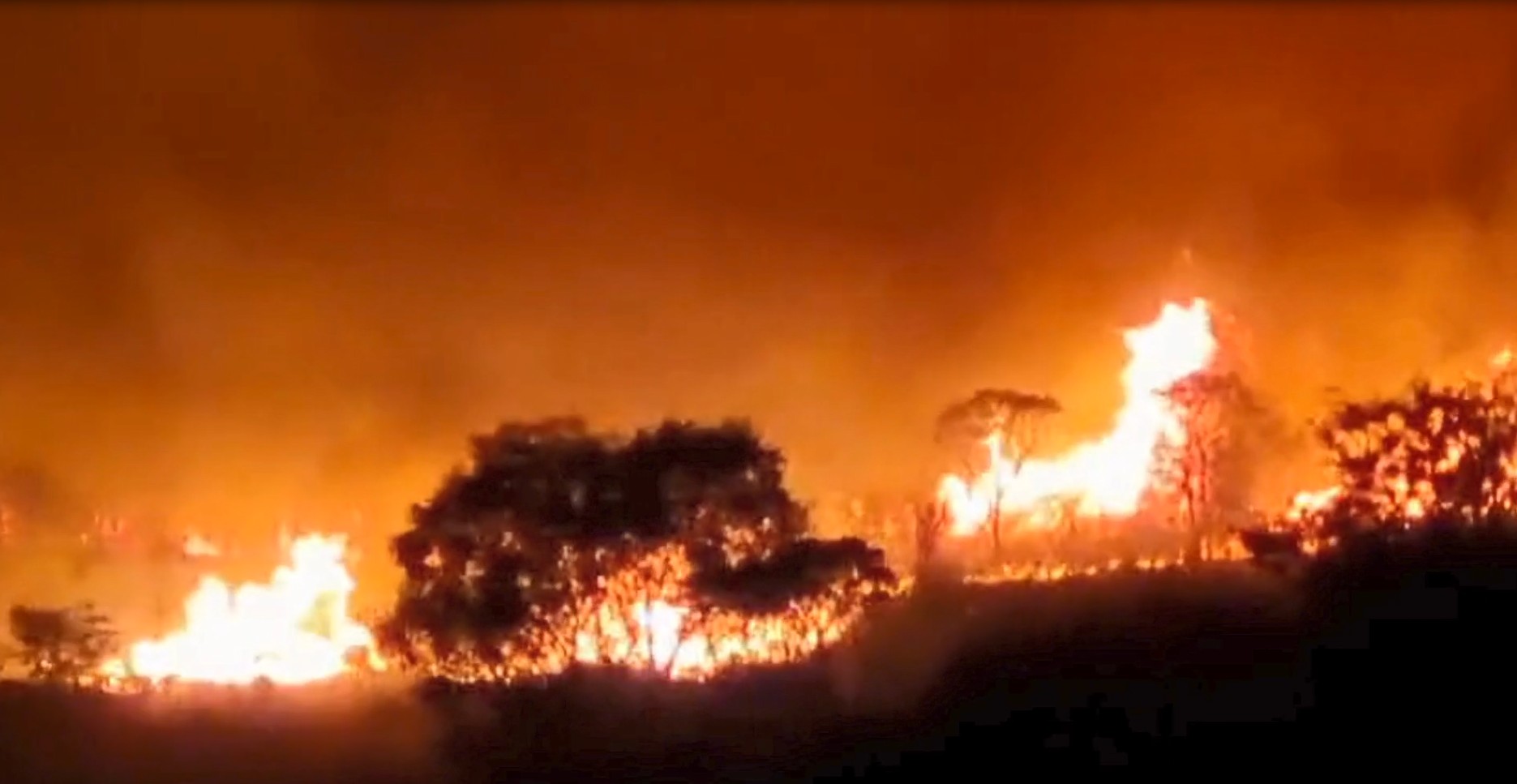 Grande incêndio volta a atingir o Lago Oeste, no DF, e desespera moradores; veja VÍDEOS