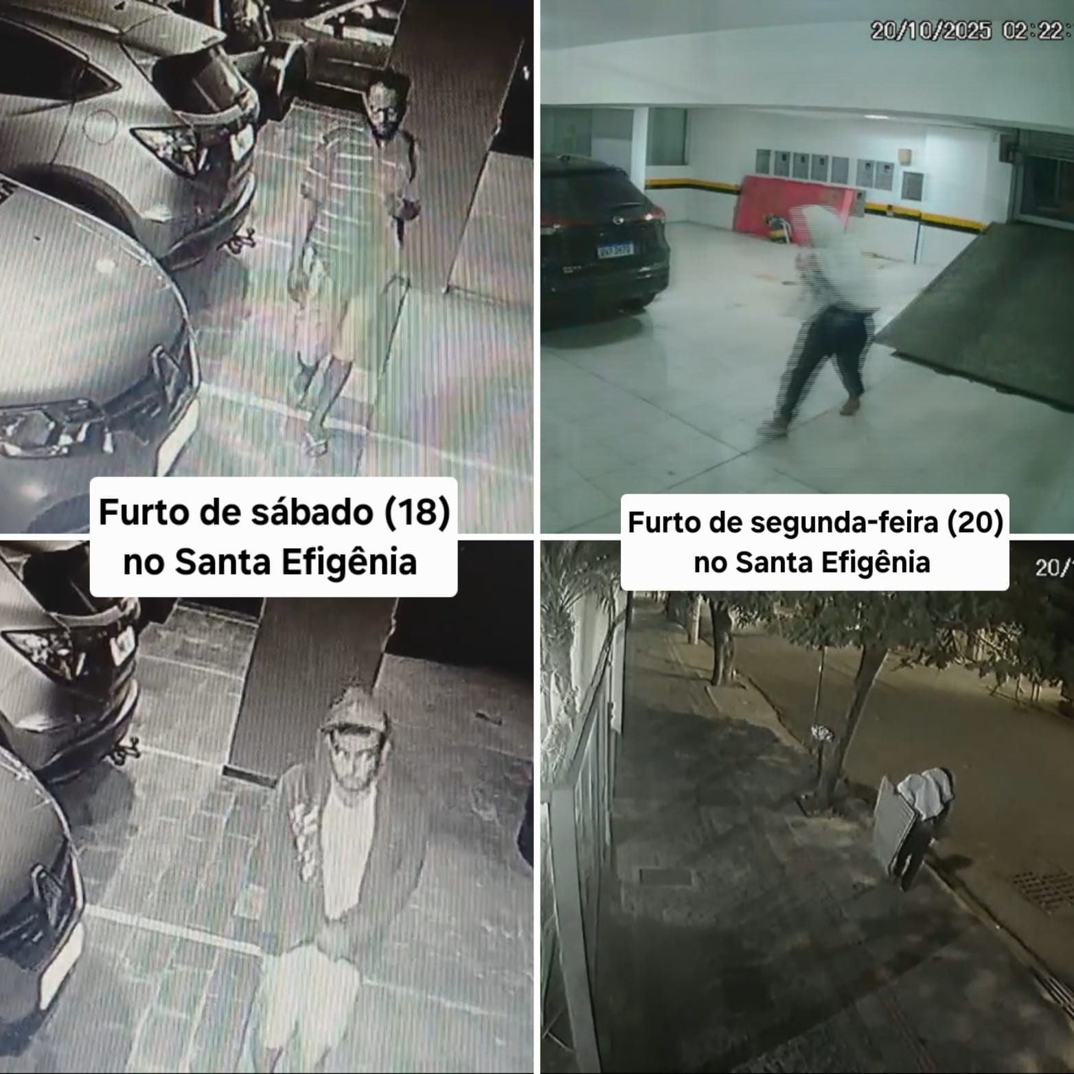 Condomínios de BH são furtados em dois dias e em um dos casos suspeito foge com pedaço de portão; VÍDEOS