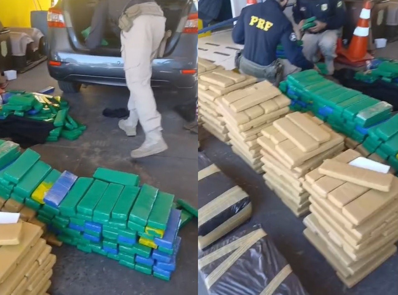 PRF apreende 640 kg de maconha na SP-333 e prende dois homens em Marília