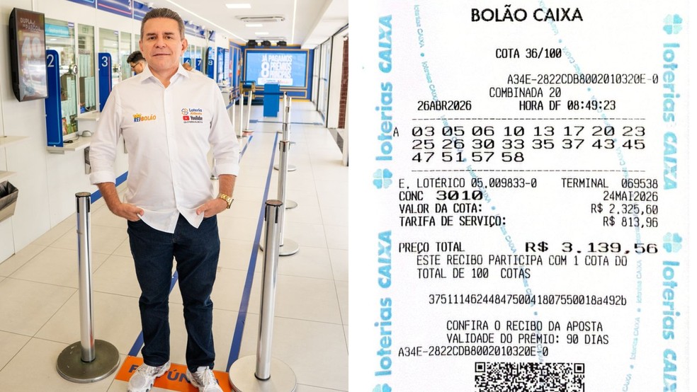 Dono de lot�rica participou do bol�o ganhador de R$ 168 milh�es � Foto: Reprodu��o