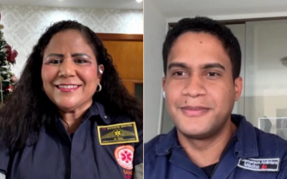 Enfermeira Daiane Burgos e médico Urmerson Ancântra — Foto: Encontro