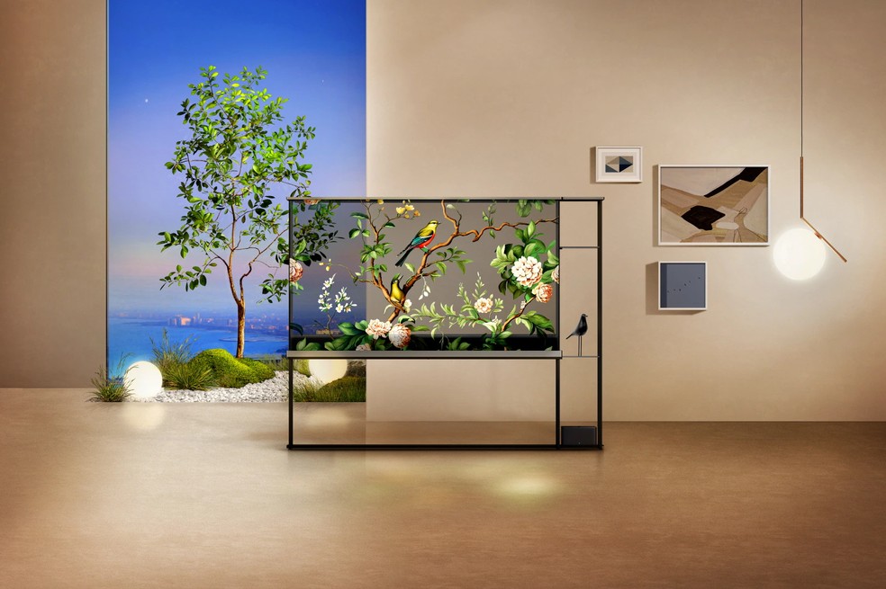 Primeira Tv OLED transparente sem fio no mundo — Foto: LG - Divulgação