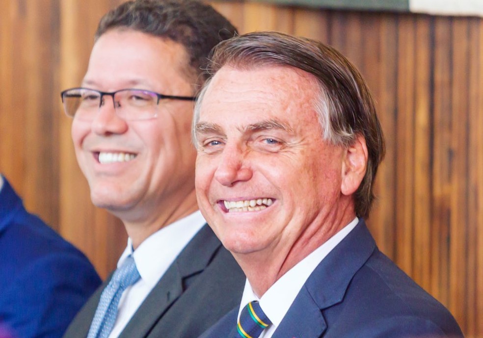 Jair Bolsonaro e Coronel Marcos Rocha, governador reeleito em Rondônia — Foto: Reprodução/Facebook