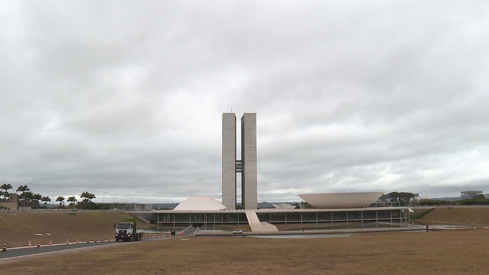 Congresso Nacional na manhã de sábado (22), em Brasília — Foto: TV Globo/Reprodução