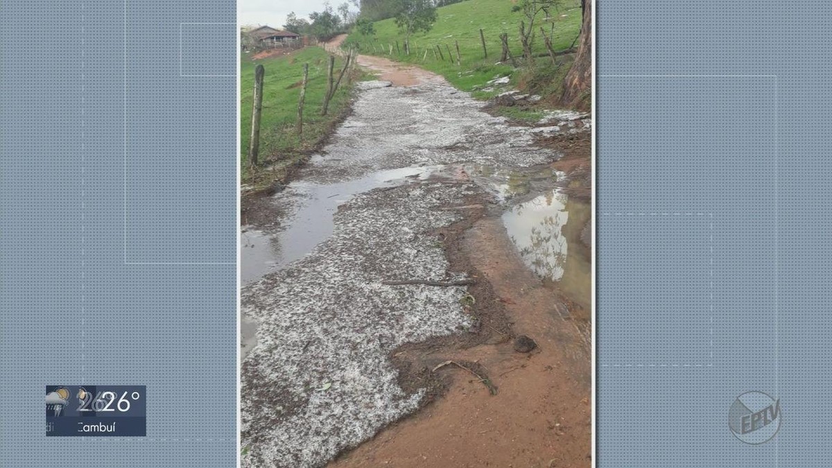 Chuva de granizo deixa prejuízo para produtores rurais em cidades