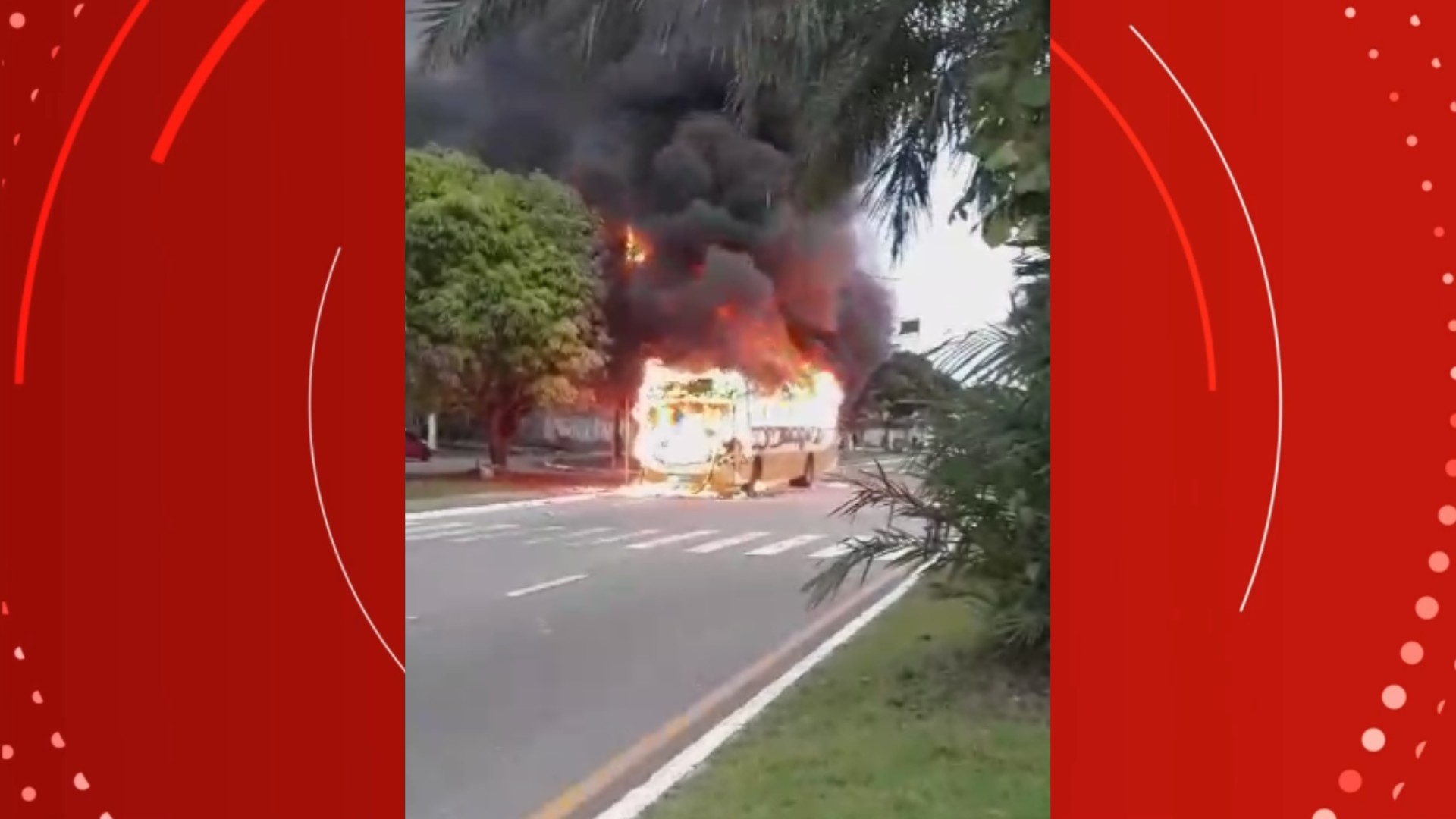 Ônibus pega fogo e fica destruído em avenida de Belém; VÍDEO