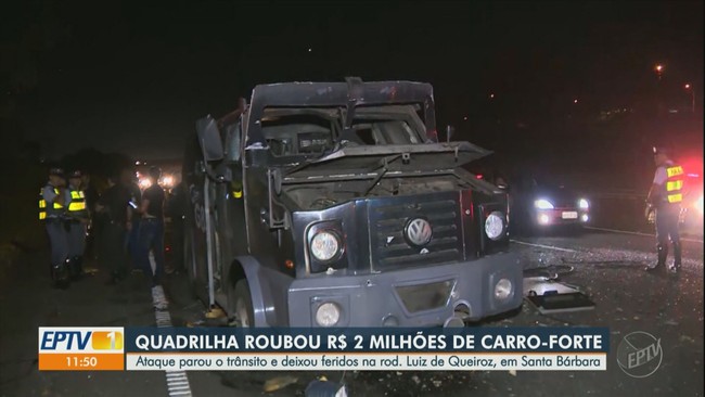 Carro-forte é roubado e duas pessoas ficam feridas em Santa Bárbara d'Oeste
