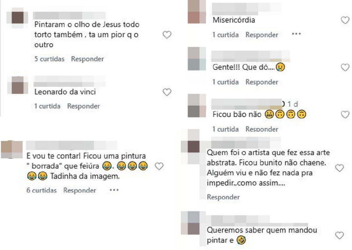 'Ficou bão não', 'arte abstrata' e 'feiura': veja reações na web após cidade amanhecer com estátuas sacras 'restauradas'