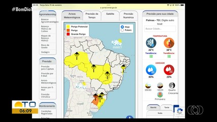 Previsão de chuva predomina no Tocantins nesta terça-feira (15)