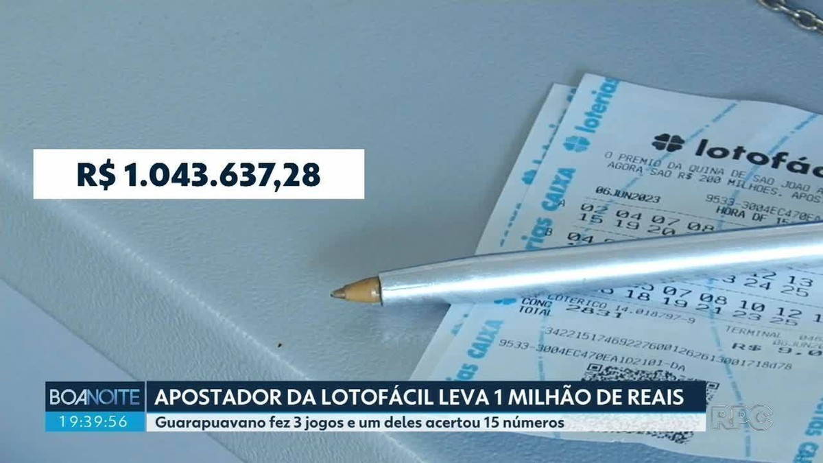 Bolão de Guarapuava com 15 acertos na Lotofácil fatura prêmio de R$ 655 mil, Campos Gerais e Sul