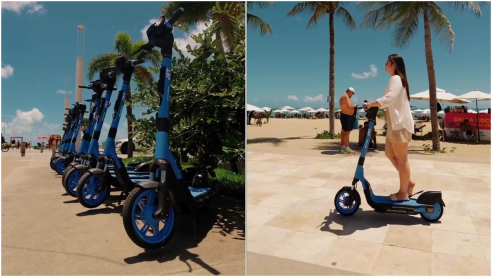 Patinetes elétricos estão disponíveis em Fortaleza; veja como utilizar o equipamento — Foto: Jet/Divulgação