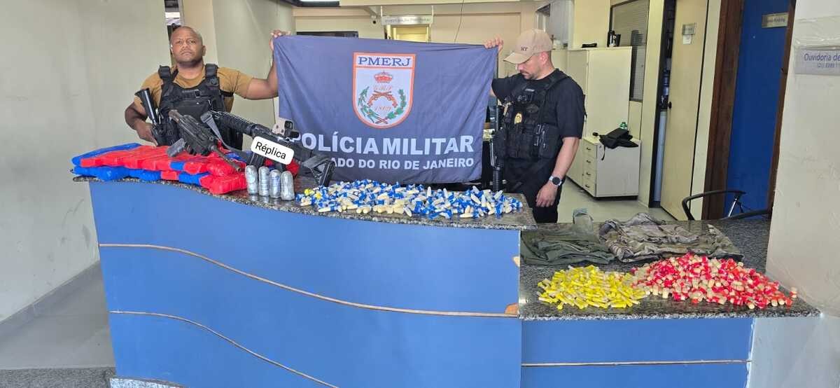 PM apreende grande quantidade de drogas e armas em Angra dos Reis
