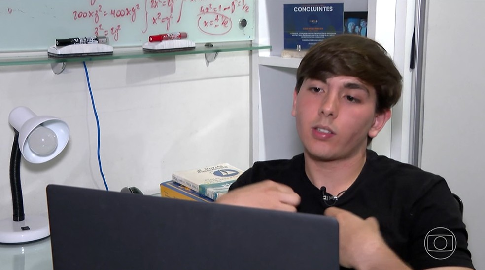 Caio Braga cursa matemática na Universidade Federal de Pernambuco (UFPE). — Foto: Reprodução/TV Globo