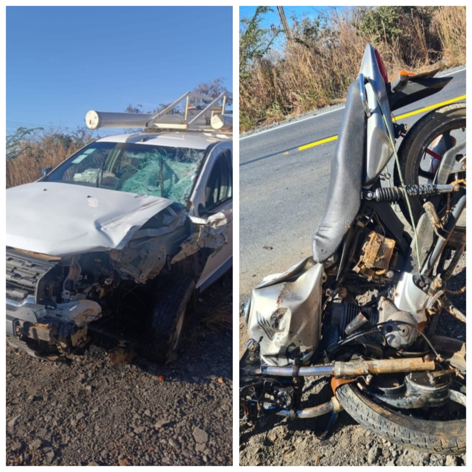 Motociclista morre após invadir contramão e bater de frente com carro na MGC-122