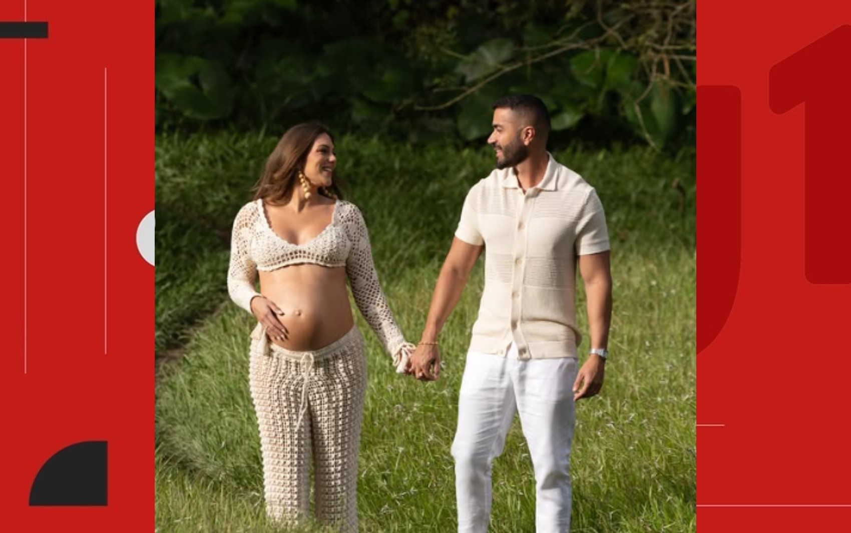 Filho de Bell Marques e esposa divulgam ensaio de fotos na reta final da gravidez: 'Ansiosos' 